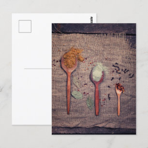 Carte Postale Épices sur cuillères