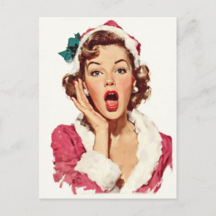 Carte Postale Épingle de Noël Rétro Surprenant