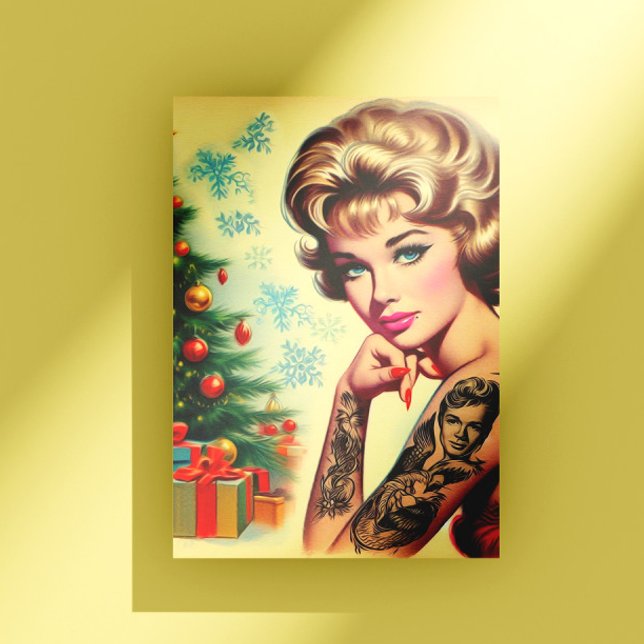Carte Postale Épinglé de Noël tatoué vintage (Créateur téléchargé)