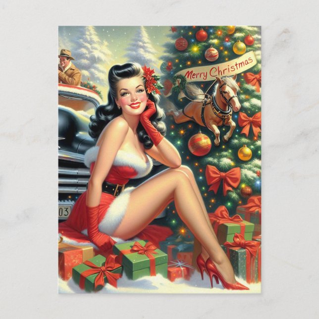 Carte Postale Épingle de Noël Vintage (Devant)