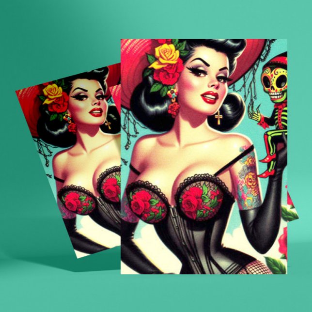 Carte Postale Épingle de sorcière tatouée (Créateur téléchargé)