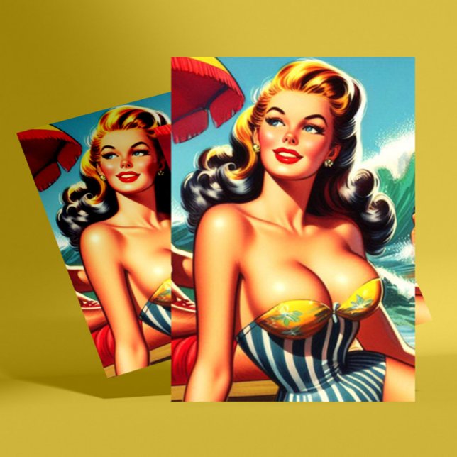 Carte Postale Épingle de Surf vintage (Créateur téléchargé)