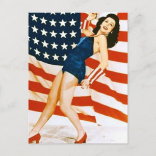 Carte Postale Épinglette vintage 4 juillet