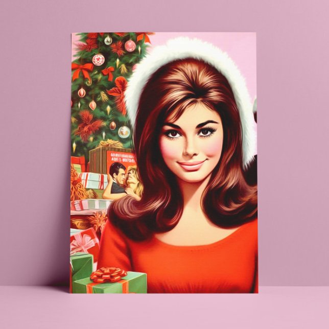 Carte Postale Épinglette vintage Noël mignonne (Créateur téléchargé)
