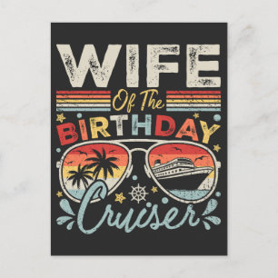 Carte Postale Épouse du voyageur d'anniversaire en croisière