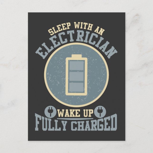 Carte Postale Épouse électricienne Technicien en électricité Mar (Devant)