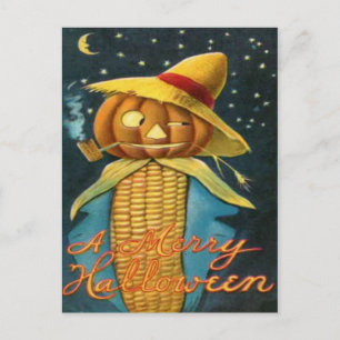 Carte Postale Épouvantail en épi de maïs
