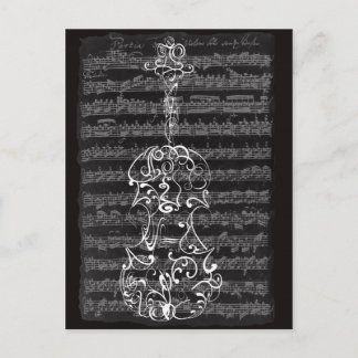 Carte Postale Épreuve de violon sur le manuscrit Bach