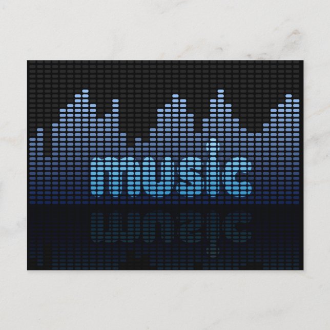 Carte Postale Equalizer numérique Musique Wave Wall (Devant)
