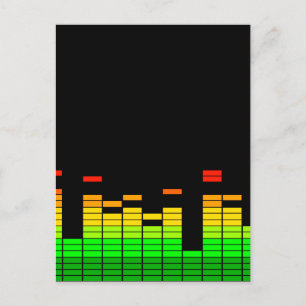 Carte Postale Equalizer Vibes from the Beat of DJ Music Black