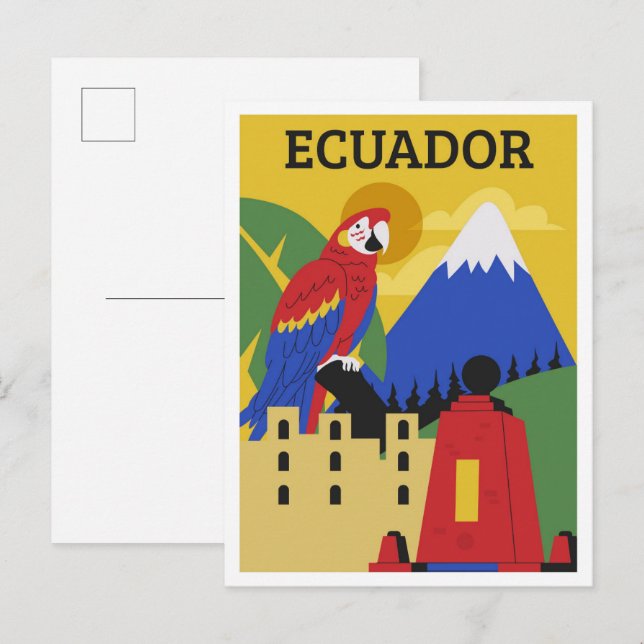 Carte Postale Équateur un voyage coloré (Devant / Derrière)