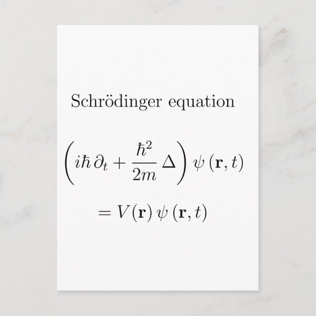 Carte Postale équation Schrodinger avec nom (Devant)