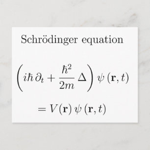 Carte Postale équation Schrodinger avec nom