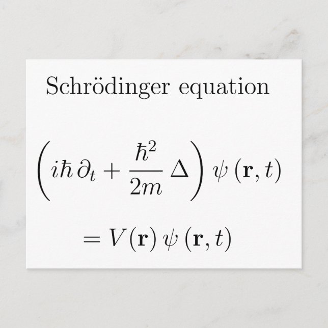 Carte Postale équation Schrodinger avec nom (Devant)