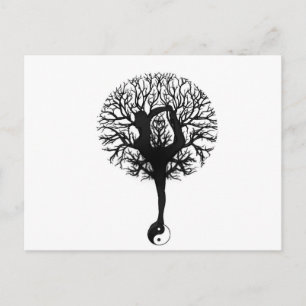 Carte Postale Équilibre de l'arbre de yoga