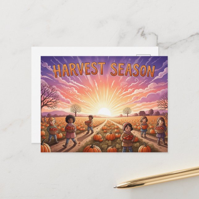 Carte Postale Équinoxe automne (Devant/Arrière en situation)