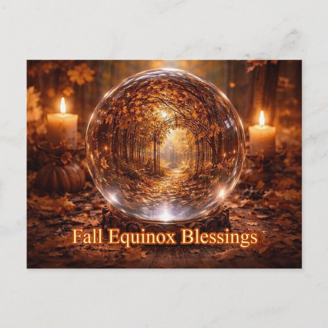 Carte Postale Équinoxe d'automne avec feuillage coloré  (Devant)