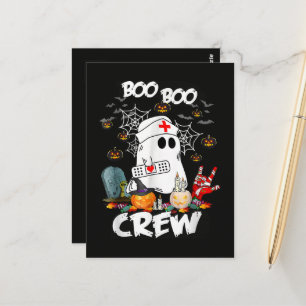 Carte Postale Équipage Boo Boo Infirmière Fantôme Halloween Effr