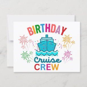 CARTE POSTALE ÉQUIPAGE DE CROISIÈRE D'ANNIVERSAIRE