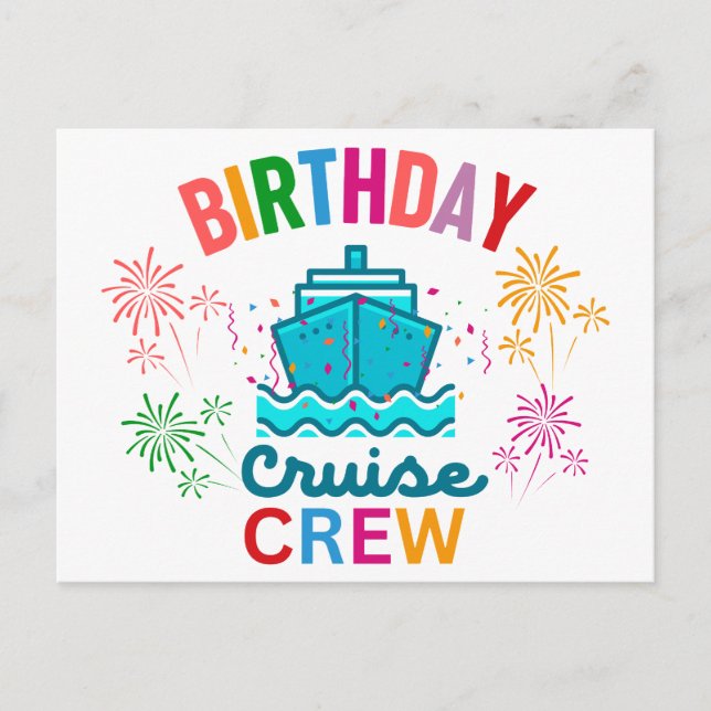 CARTE POSTALE ÉQUIPAGE DE CROISIÈRE D'ANNIVERSAIRE (Devant)
