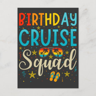 Carte Postale Équipage de croisière d'anniversaire de vacances