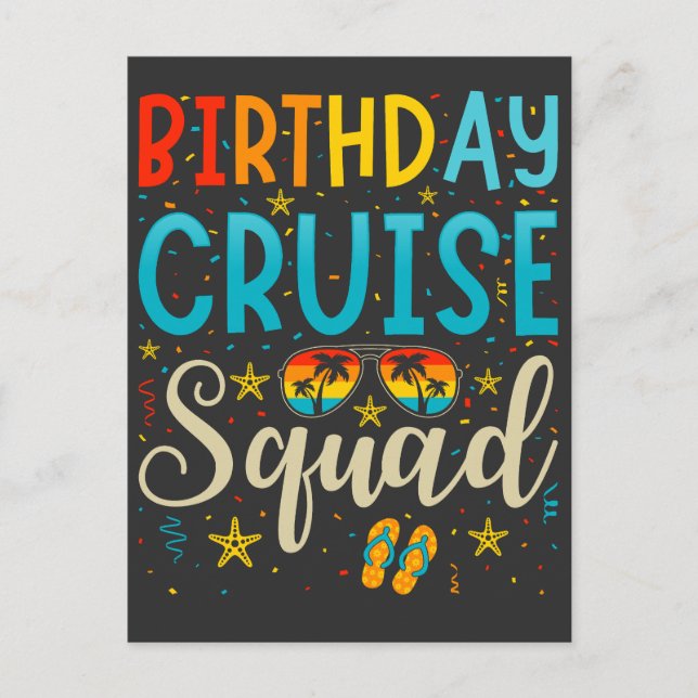 Carte Postale Équipage de croisière d'anniversaire de vacances (Devant)