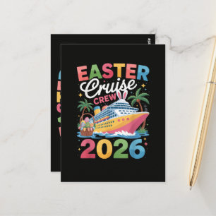 Carte Postale Équipage de croisière de Pâques 2026 Vacances fami
