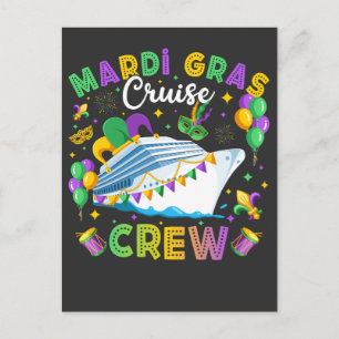 Carte Postale Équipage de Croisière Mardi Gras Assorti