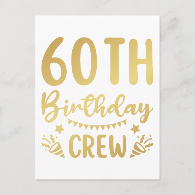 Carte Postale Équipage des 60 ans 60 ans Crew Fête (Devant)