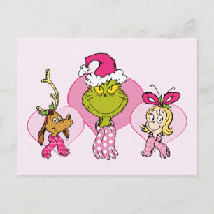 Carte Postale Équipage Grinch en Portrait Rose de la Saint-Valen