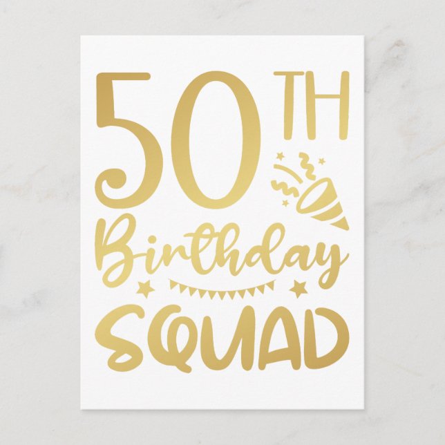 Carte Postale Équipe 50e anniversaire Équipage de fête 50 (Devant)