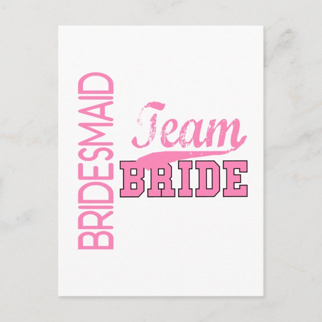 Carte Postale Équipe Bride 1 BRIDESMAID (Devant)