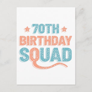 Carte Postale Équipe colorée en détresse pour les 70 ans