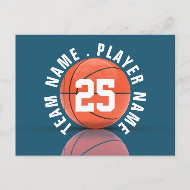 Carte Postale Équipe de basketball personnalisée (Devant)