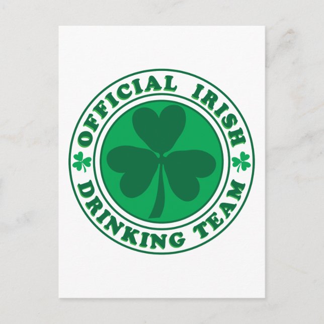 Carte Postale Équipe de boisson irlandaise/St. Patrick's Day (Devant)