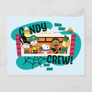 Carte Postale Équipe de bonbons Gang de Peanuts Halloween