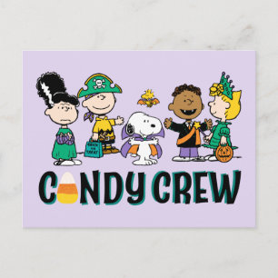Carte Postale Équipe de bonbons Peanuts Gang Halloween