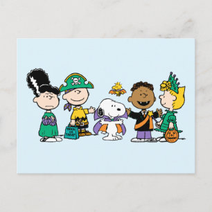 Carte Postale Équipe de bonbons Peanuts Gang Halloween