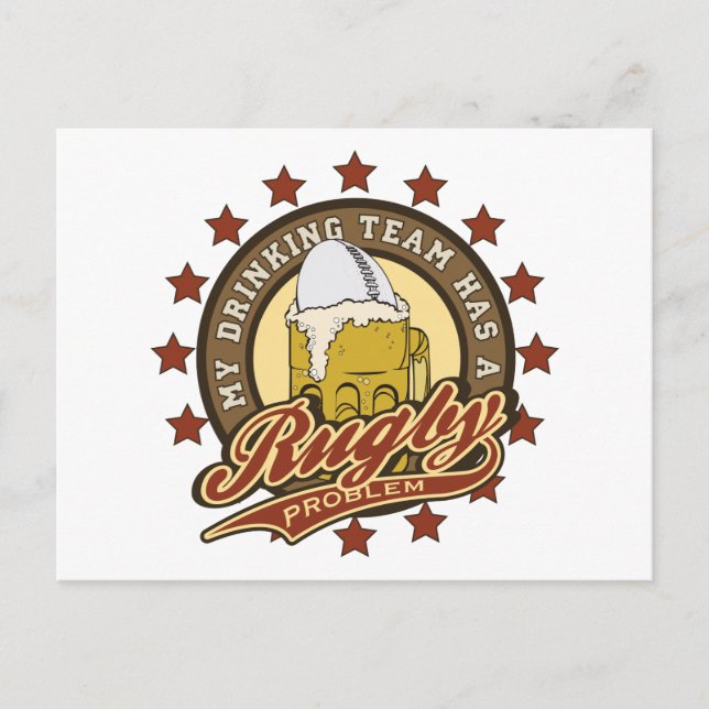 Carte Postale Équipe de buveurs de rugby (Devant)