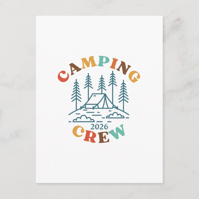 Carte Postale Équipe de camping personnalisée (Devant)