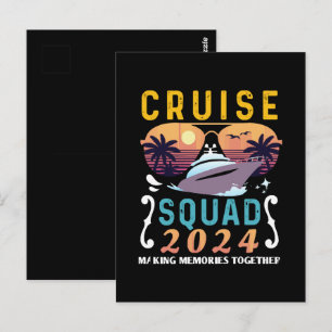 Carte Postale Équipe de croisière 2024 Groupe de vacances famili