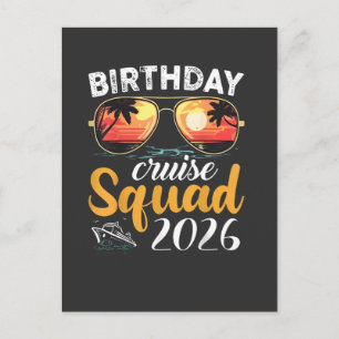 Carte Postale Équipe de croisière d'anniversaire 2026 Vacances e