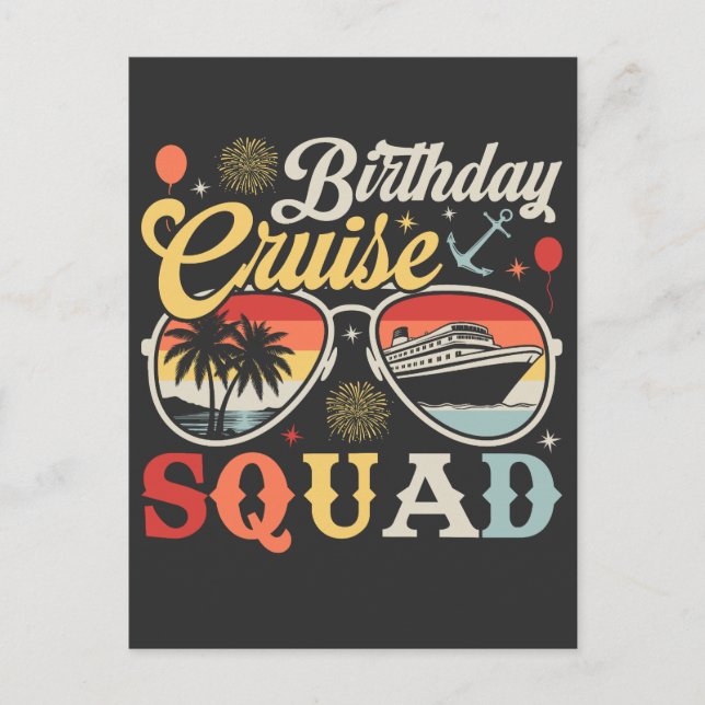 Carte Postale Équipe de croisière d'anniversaire Groupe de corre (Devant)