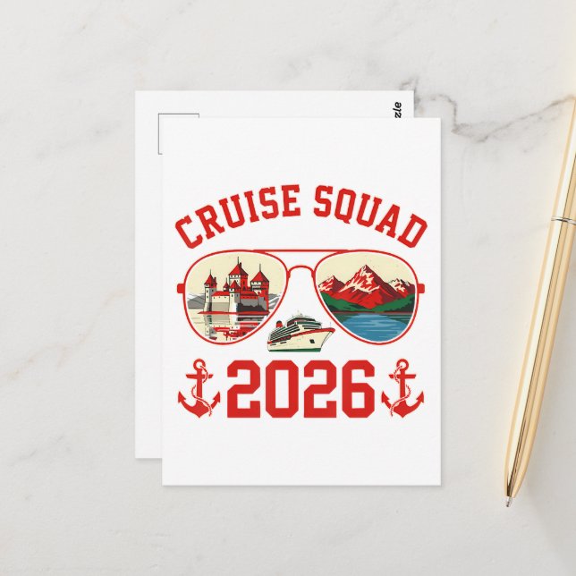 Carte Postale Équipe de croisière Voyage en Suisse 2026 (Devant/Arrière en situation)