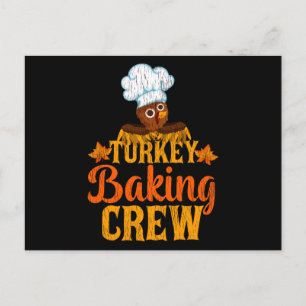 Carte Postale Équipe de cuisson de dinde Cadeau drôle de chef de