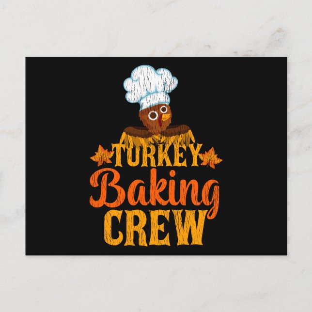 Carte Postale Équipe de cuisson de dinde Cadeau drôle de chef de (Devant)