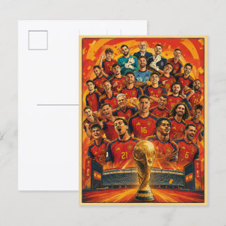 Carte Postale Équipe de football d'Espagne championne 2026 cadea