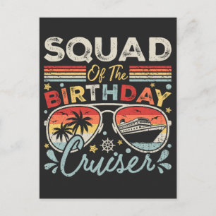 Carte Postale Équipe de la croisière d'anniversaire de vacances