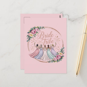 Carte Postale Équipe de la Mariée Nom Personnalisé Enterrement d