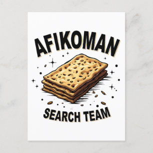 Carte Postale Équipe de recherche Afikoman Hanoukka Jewish Food
